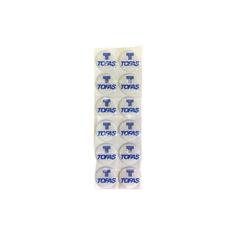 ARMA DAMLA ETİKET PLAKA PULU TOFAŞ BEYAZ 33MM 12 PARÇA ERN00111-7 SÜSL