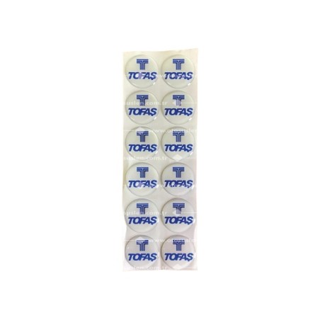 ARMA DAMLA ETİKET PLAKA PULU TOFAŞ BEYAZ 33MM 12 PARÇA ERN00111-7 SÜSL
