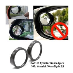 AYNA KÖR NOKTA YAPIŞTIRMA YUVARLAK OYNAR 2Lİ SİYAH CARUB 0221002 CARUB