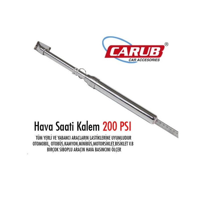 LASTİK HAVA ÖLÇME ÖLÇER METAL 208 TİP 200 Psi KÜÇÜK 2450312 CARUB