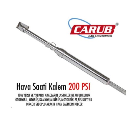 LASTİK HAVA ÖLÇME ÖLÇER METAL 208 TİP 200 Psi KÜÇÜK 2450312 CARUB