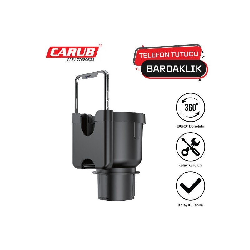BARDAKLIK ÇOK AMAÇLI BARDAKLIĞA GEÇME + TELEFON TUTUCU 360 DÖNERLİ 294