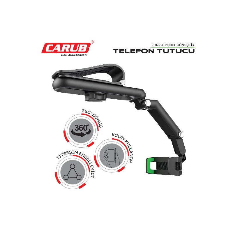 TELEFON TUTUCU TELEFONLUK FONKSİYONEL GÜNEŞLİK TİP 360 DÖNERLİ 5901970
