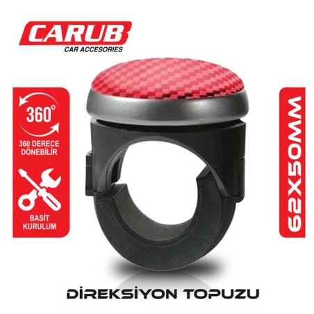 DİREKSİYON TOPUZU KÜÇÜK TİP 360 DÖNERLİ 62X50MM KIRMIZI 2052211 CARUB