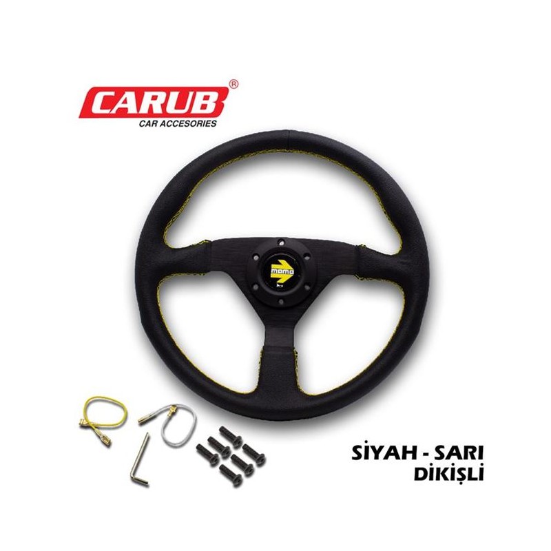 DİREKSİYON SPOR DERİ SİYAH SARI DİKİŞLİ 2011010 CARUB