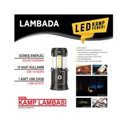 KAMP FENERİ GÜNEŞ ENERJİLİ ÇAKARLI 10X16,5 4456107 CARUB