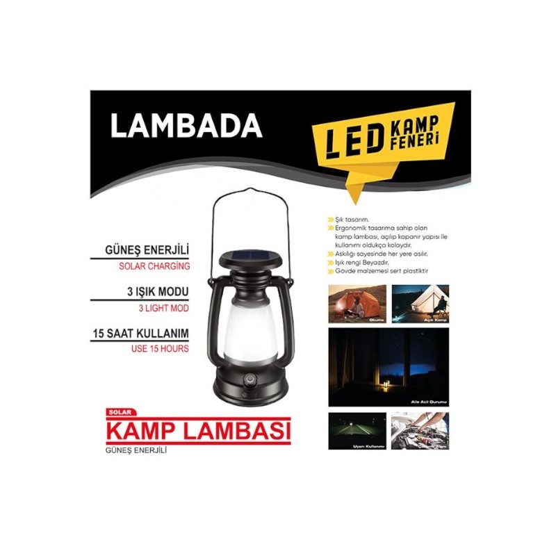 KAMP FENERİ GÜNEŞ ENERJİLİ BEYAZ-GÜNIŞIK 4456105 CARUB