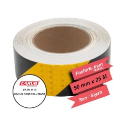 FOSFOR BANT 5CMX25MT PETEKLİ ÇAPRAZ SARI-SİYAH 2406075 CARUB
