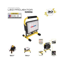 PROJEKTÖR GÜNEŞ ENERJİLİ ŞARZLI COB LED BEYAZ + KIRMIZI MAVİ ÇAKARLI 6