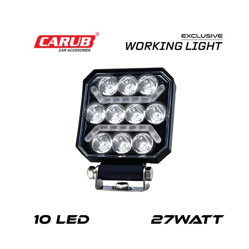 ÇALIŞMA LAMBASI KARE 10-30V 27W 10 LED 100X100 K-30 BEYAZ-BEYAZ-BEYAZ