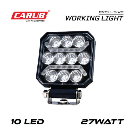 ÇALIŞMA LAMBASI KARE 10-30V 27W 10 LED 100X100 K-30 BEYAZ-BEYAZ-BEYAZ