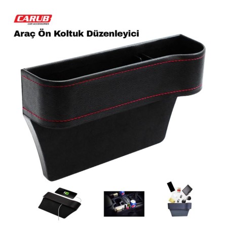 BARDAKLIK ÖN KOLTUK ARASI DÜZENLEYİCİ CEP SİYAH 5902208 CARUB