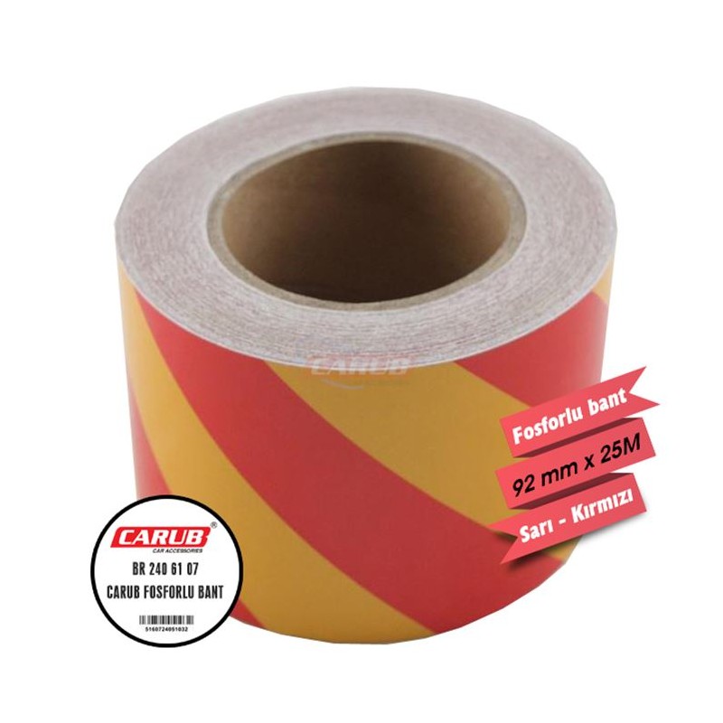 FOSFOR BANT 10CMX25MT ÇAPRAZ SARI KIRMIZI 2406107 CARUB