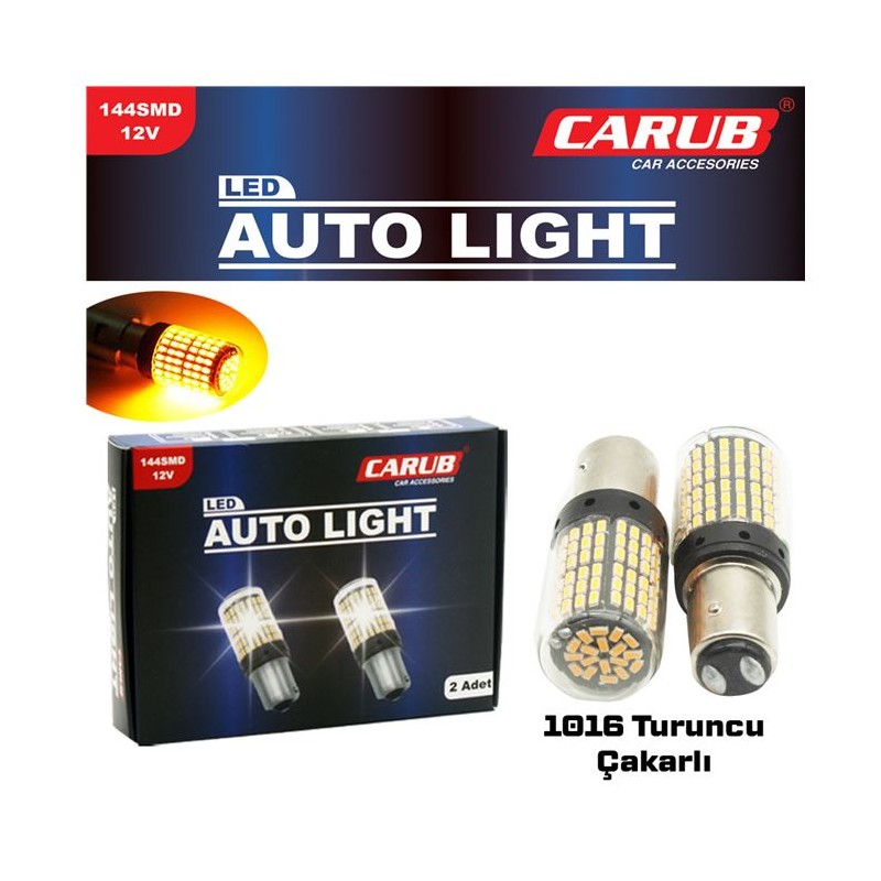 AMPÜL 1016 LED 12V 44 LED SMD DÜZ-ÇAKAR ŞEFFAF TURUNCU 0404052 CARUB