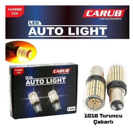 AMPÜL 1016 LED 12V 44 LED SMD DÜZ-ÇAKAR ŞEFFAF TURUNCU 0404052 CARUB