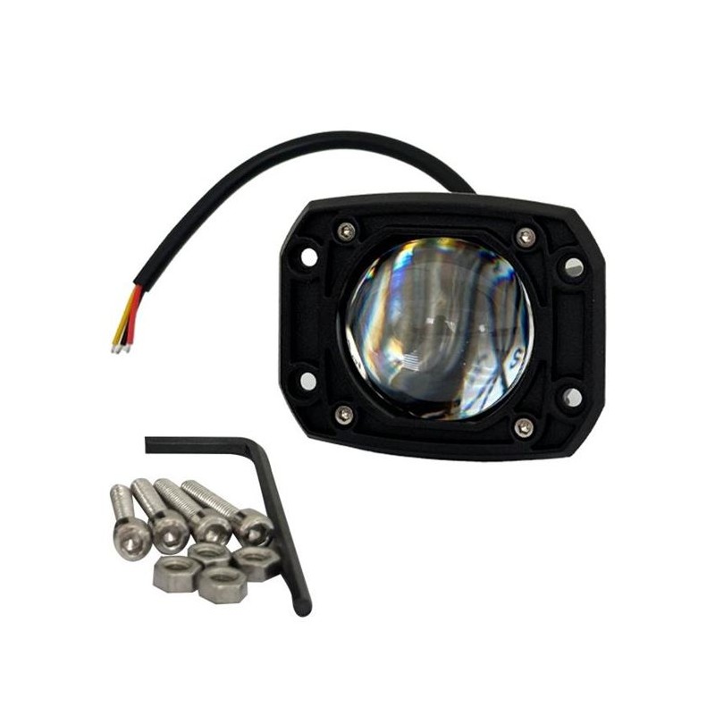ÇALIŞMA LAMBASI KARE 12-36V TAMPON GÖMME+ALTTAN AYAKLI 2 LED 60X80MM M