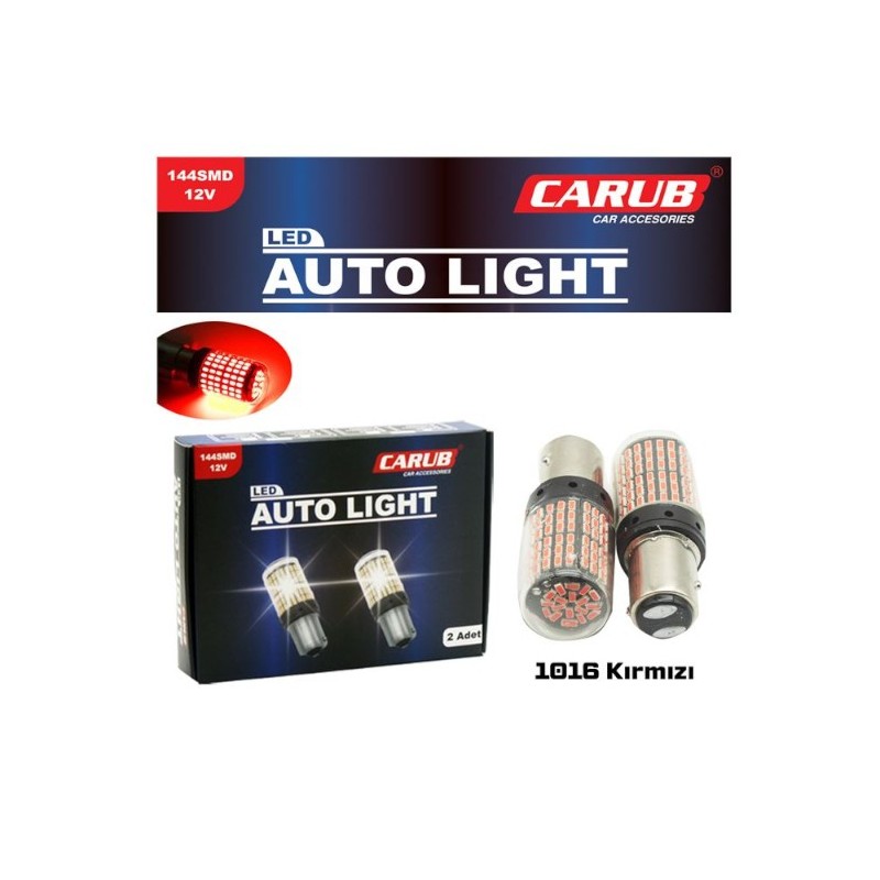 AMPÜL 1016 LED 12V 144 LED SMD ŞEFFAF KIRMIZI 0404031 CARUB