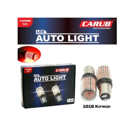 AMPÜL 1016 LED 12V 144 LED SMD ŞEFFAF KIRMIZI 0404031 CARUB