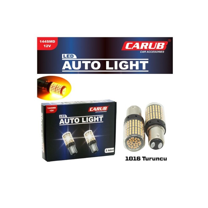 AMPÜL 1016 LED 12V 144 LED SMD ŞEFFAF TURUNCU 0404032 CARUB