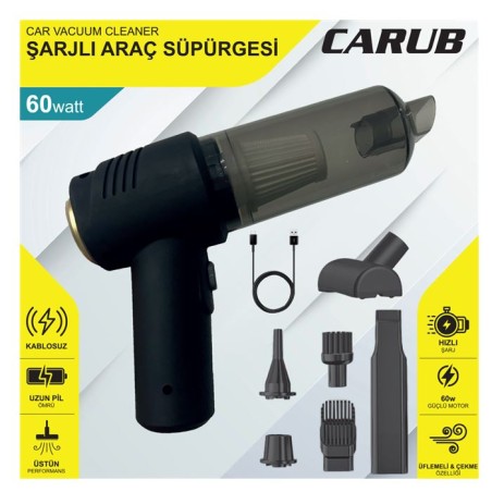 OTO ARAÇ SÜPÜRGESİ 60 WATT ŞARZLI LÜX 0909011 CARUB