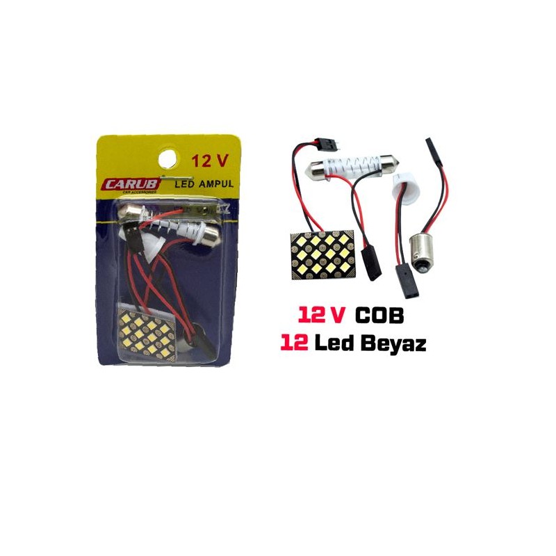 LEDLİ LAMBA DEKOR APARATLI 12V SMD 12 LED BEYAZ 25X20MM 4322736 CARUB