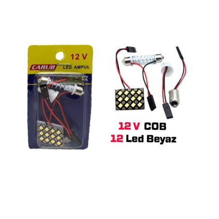 LEDLİ LAMBA DEKOR APARATLI 12V SMD 12 LED BEYAZ 25X20MM 4322736 CARUB