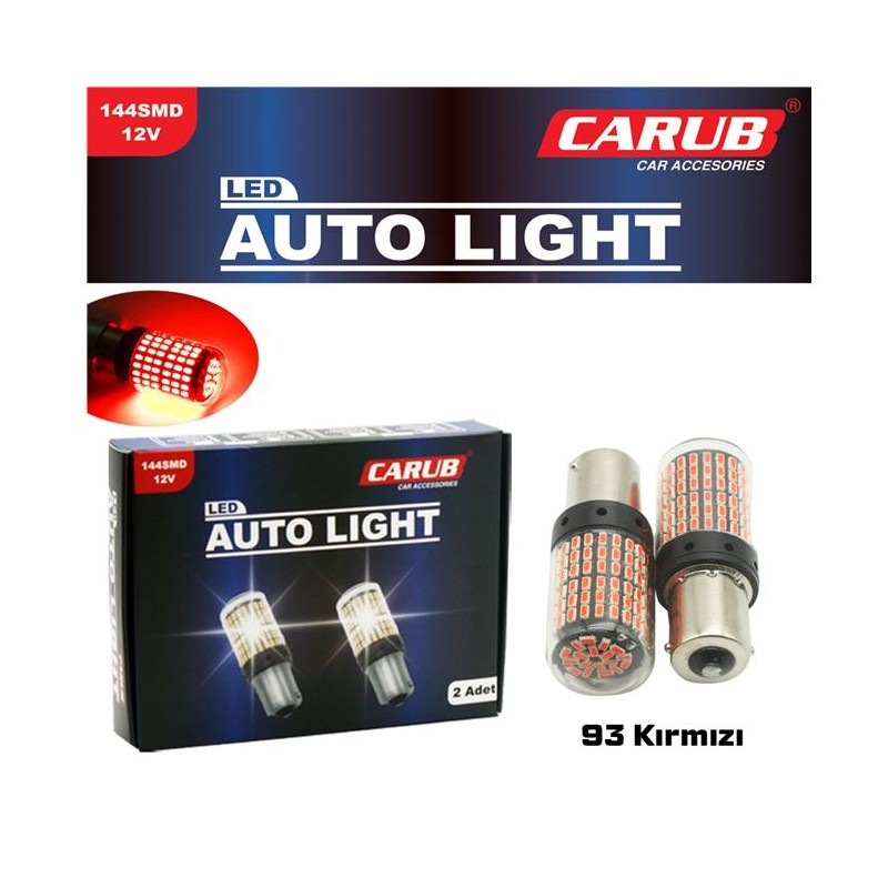 AMPÜL 93 LED 12V 144 LED SMD ŞEFFAF KIRMIZI 0404021 CARUB