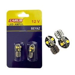 AMPÜL DİPSİZ LED 12V T10 12 LED SMD CANBUS FİBER BEYAZ 0400267 CARUB