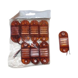 SİDE MARKER LAMBA MERCEKLİ 3 LEDLİ TOMBUL PARMAK SARI 28X66MM 12-24V F