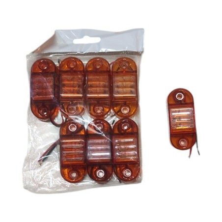 SİDE MARKER LAMBA MERCEKLİ 3 LEDLİ TOMBUL PARMAK SARI 28X66MM 12-24V F