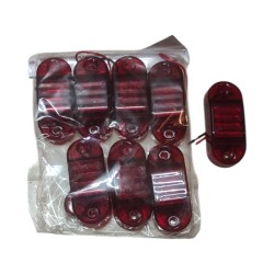 SİDE MARKER LAMBA MERCEKLİ 3 LEDLİ TOMBUL PARMAK KIRMIZI 28X66MM 12-24