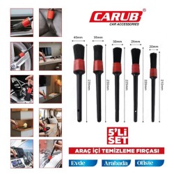OTO BAKIM TEMİZLİK FIRÇA DETAY 5 PARÇA PLASTİK SAPLI (20-25-30-35-40MM