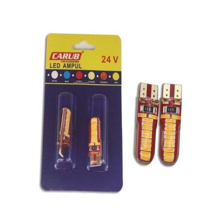 AMPÜL DİPSİZ LED 24V T10 24SMD SİLİKON TURUNCU 0405546 CARUB