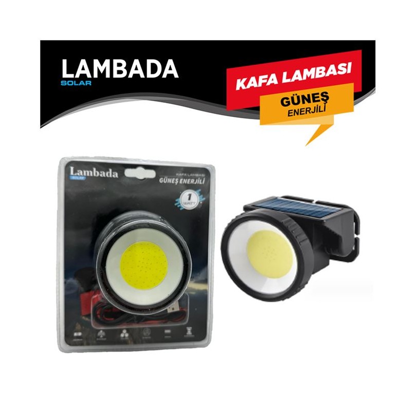 KAFA LAMBASI YUVARLAK GÜNEŞ ENERJİLİ ŞARZLI COB LED 1W LAMBADA 3 FONKS