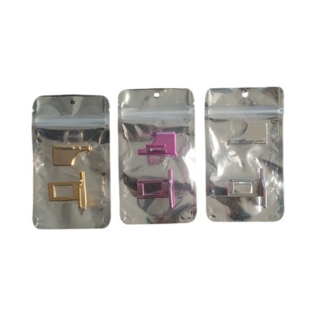 GİZLİ EMNİYET KEMER TOKASI PLASTİK KAPLAMALI KROM-GOLD-LAVANTA HFMGKTK