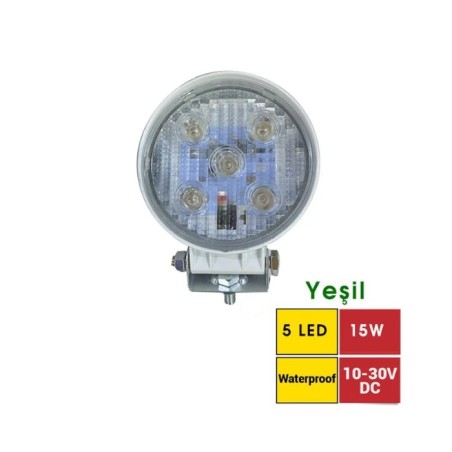 ÇALIŞMA LAMBASI YUVARLAK 10-30V 15W DIŞ BEYAZ MARİNE 5 LED 111MM K-32M