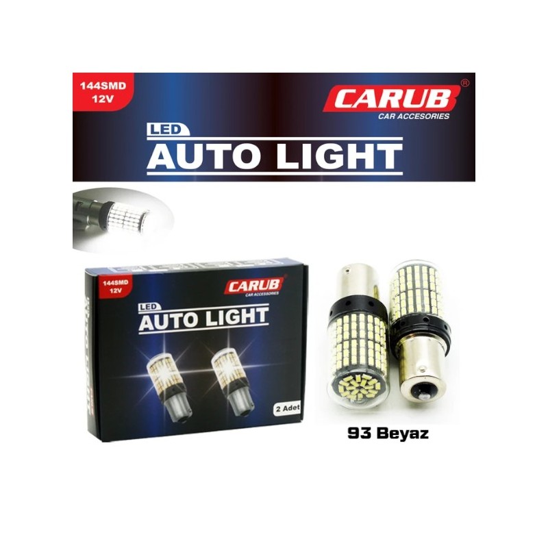 AMPÜL 93 LED 12V 144 LED SMD ŞEFFAF BEYAZ 0404020 CARUB