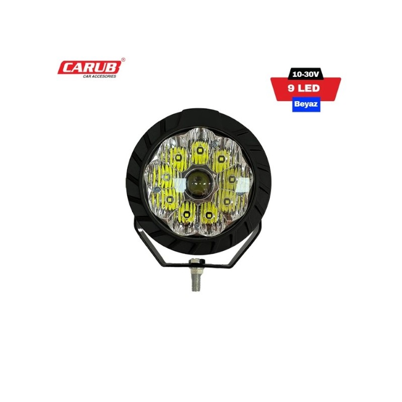 ÇALIŞMA LAMBASI OFF-ROAD YUVARLAK 10-30V 9 LED 140MM K-70MM BEYAZ 3010