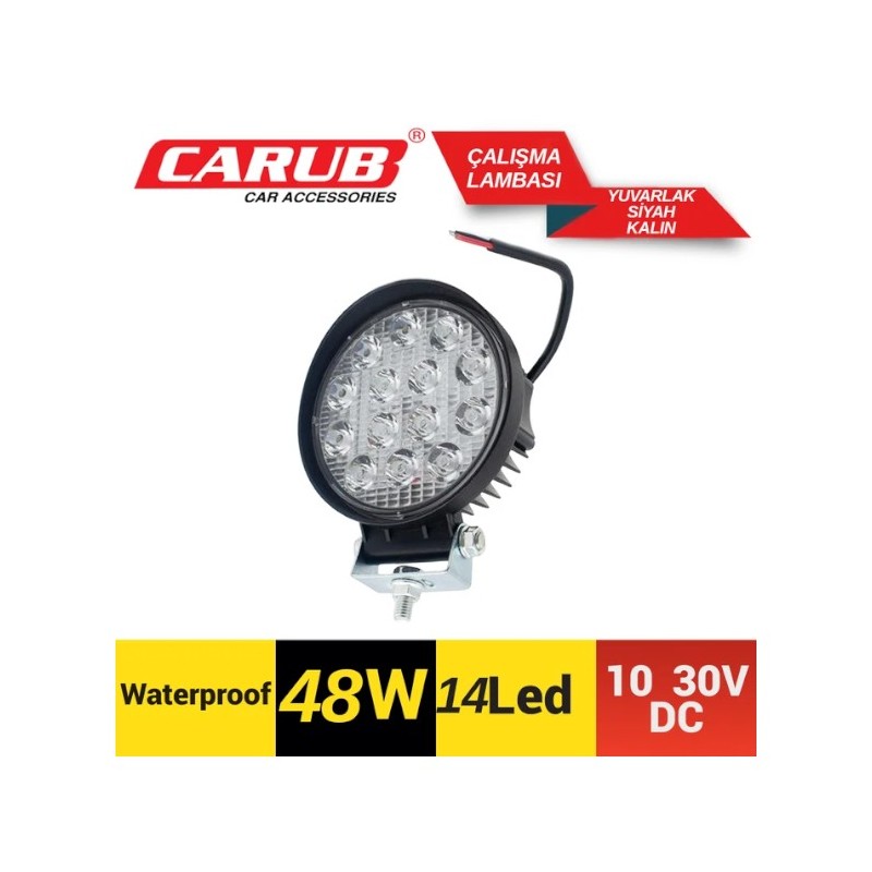ÇALIŞMA LAMBASI YUVARLAK 10-30V 48W 14 LED 111MM K- 3010566 CARUB