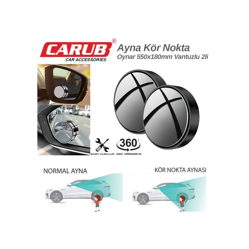 AYNA KÖR NOKTA YAPIŞTIRMA OYNAR NİKELLİ YUVARLAK 2Lİ 0221241 CARUB