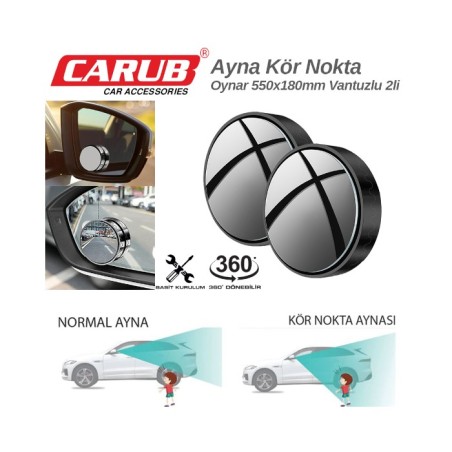 AYNA KÖR NOKTA YAPIŞTIRMA OYNAR NİKELLİ YUVARLAK 2Lİ 0221241 CARUB