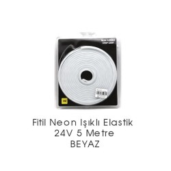 ELASTİK NEON ŞERİT LED ŞEFFAF IŞIKLI BEYAZ 24V 5MT 4327597 CARUB