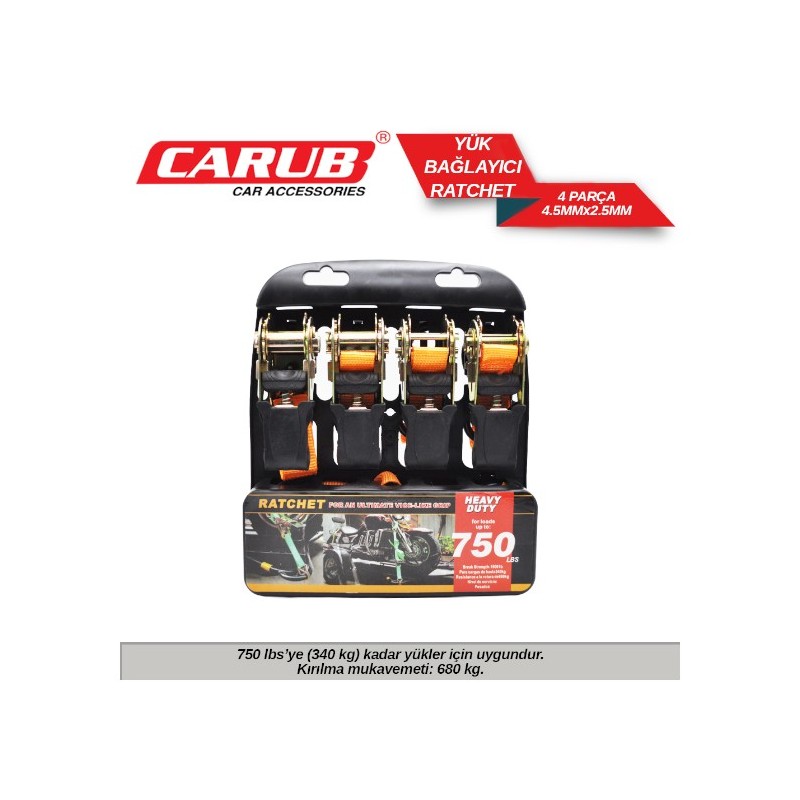 YÜK BAĞLAYICI RATCHET SPANZET KÜÇÜK 4 PARÇA 45MMX25MM CARUB 0769001 CA