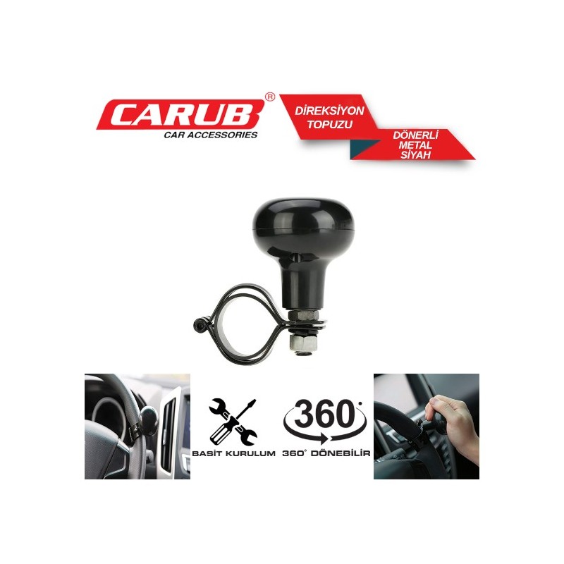 DİREKSİYON TOPUZU METAL LÜX SİYAH 2052213 CARUB