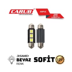 AMPÜL SOFİT LED 12V METAL CANBUS Y. NESİL BEYAZ 39MM 0402245 CARUB