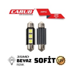 AMPÜL SOFİT LED 12V METAL CANBUS Y. NESİL BEYAZ 43MM 0402233 CARUB