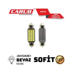 AMPÜL SOFİT LED 12V METAL CANBUS Y. NESİL 30SMD BEYAZ 39MM 0402224 CAR