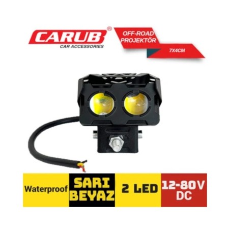 ÇALIŞMA LAMBASI OFF-ROAD DİKDÖRTGEN MERCEKLİ PROJEKTÖR TİP 12-80V 2 LE