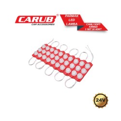 LED LAMBA MODÜL TİP 3 LEDLİ MERCEK CAMLI SOFT KIRMIZI 24V 0409936 CARU