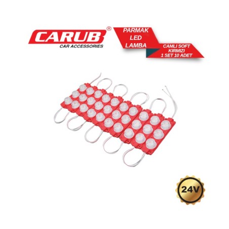 LED LAMBA MODÜL TİP 3 LEDLİ MERCEK CAMLI SOFT KIRMIZI 24V 0409936 CARU